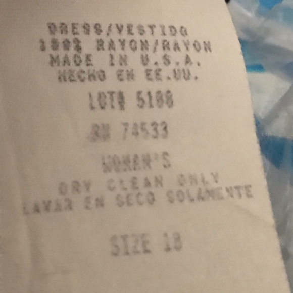 VINTAGE TEA LENGTH DRESS SIZE 18 WITH LARGE FLOWER N FRONT AND BACK - Picture 6 of 6